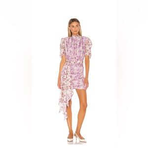 HEMANT AND Nandita Floral Mini Dress in Purple XS